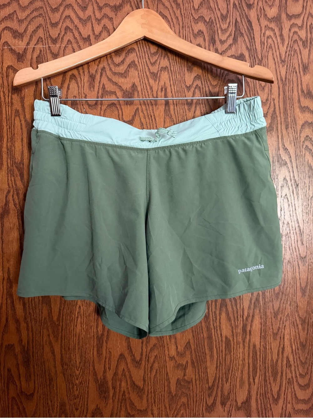 Patagonia Women's Two-Tone Green Running Shorts